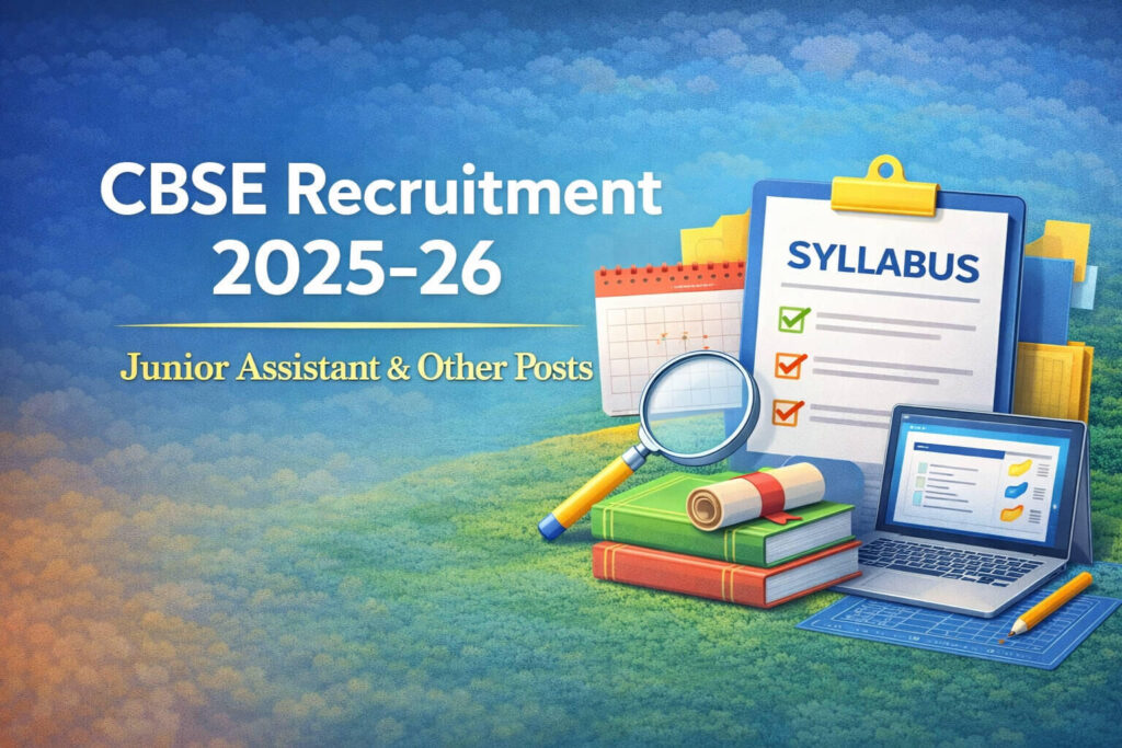 CBSE Recruitment 2025-26 for Junior Assistant and other posts