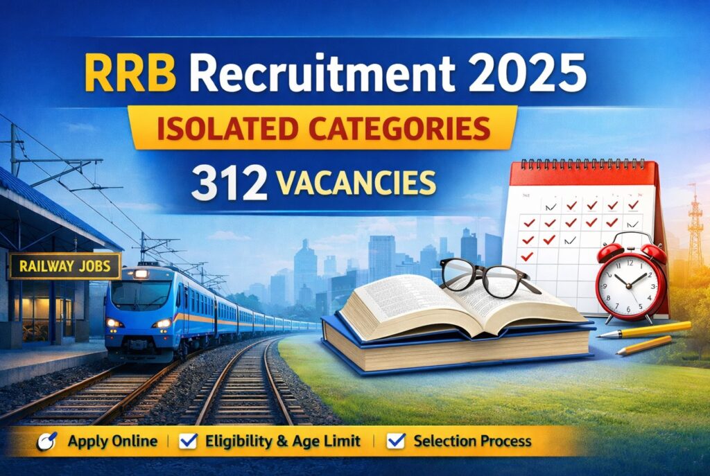 RRB Isolated Categories Recruitment 2025 notification for 312 vacancies under CEN 08/2025