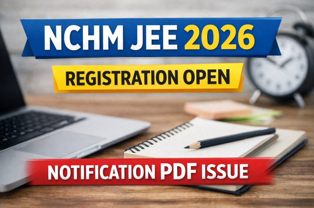 NCHM JEE 2026 registration open but official notification PDF not downloading