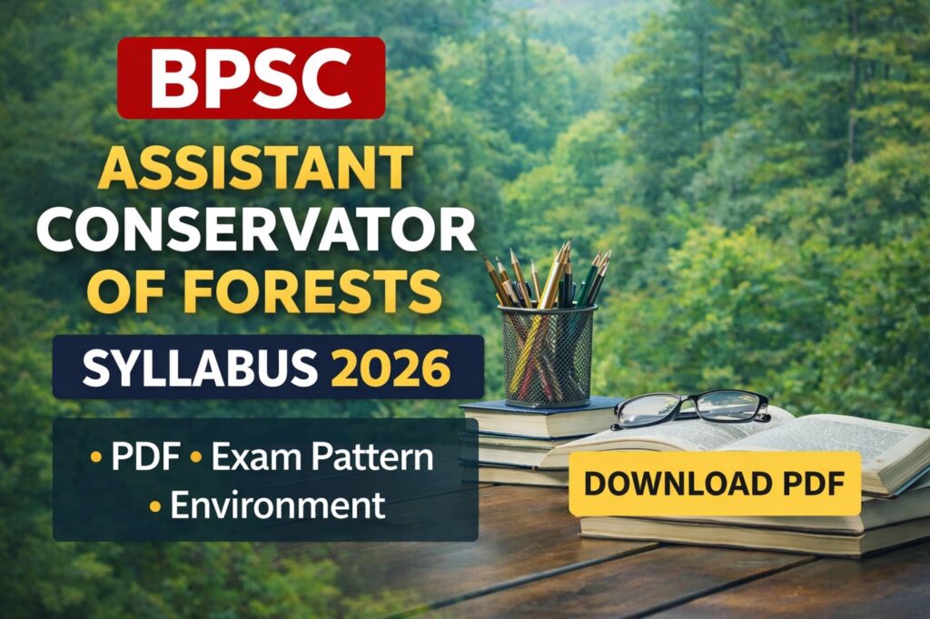 BPSC Assistant Conservator of Forests syllabus 2026 PDF exam pattern