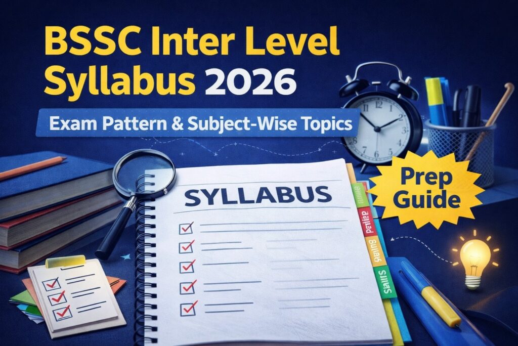 BSSC Inter Level Syllabus 2026 with exam pattern and subject wise topics for preparation