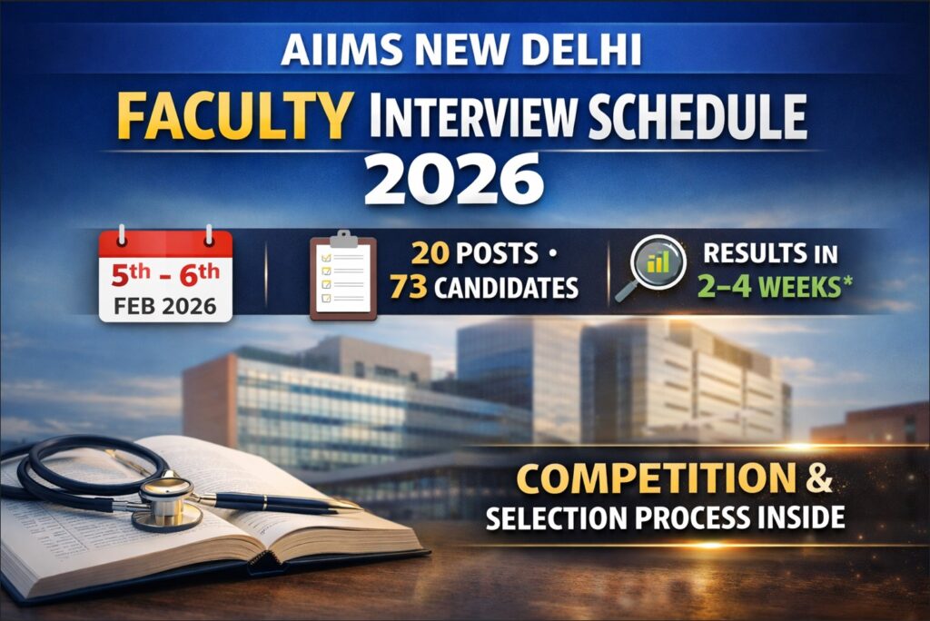 AIIMS New Delhi Faculty Interview Schedule 2026 for Assistant Professor posts