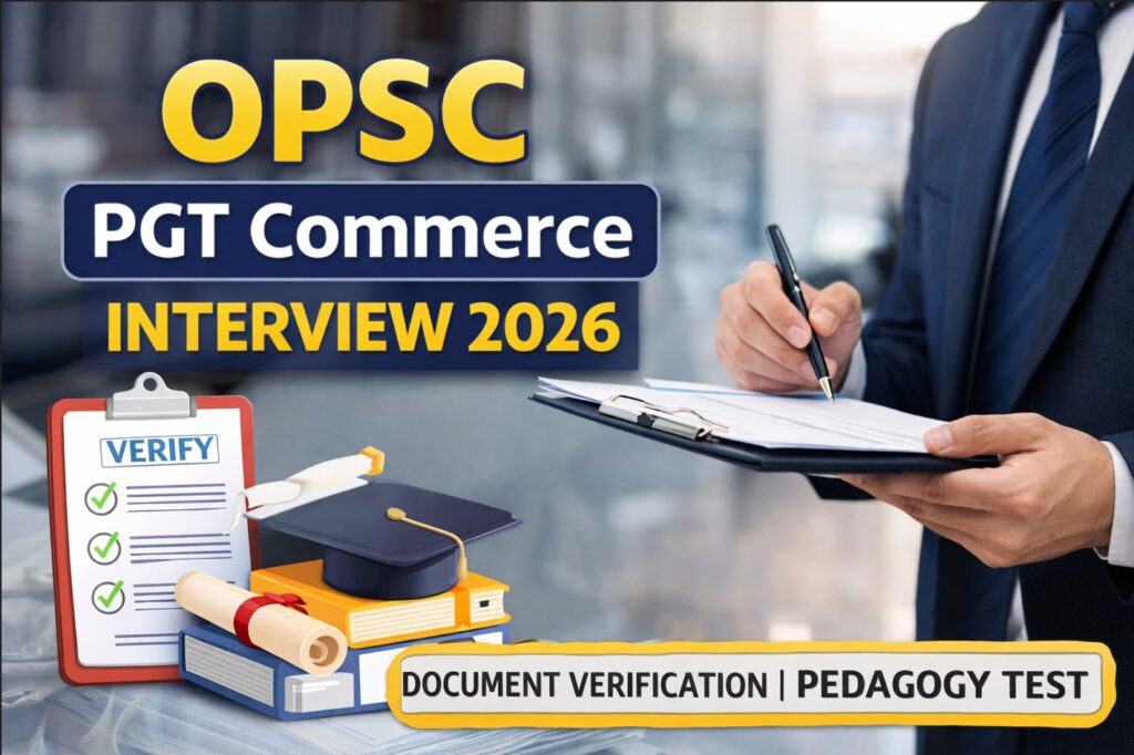 OPSC PGT Commerce Interview 2026 document verification and pedagogy skill test guide