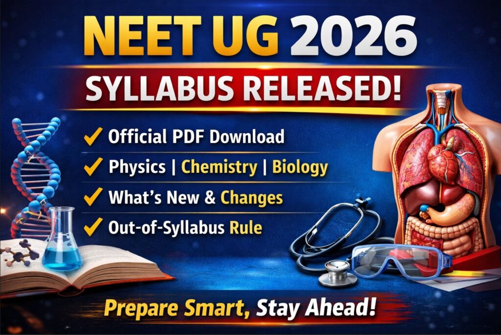 NEET UG 2026 syllabus released by NMC and NTA with subject-wise details