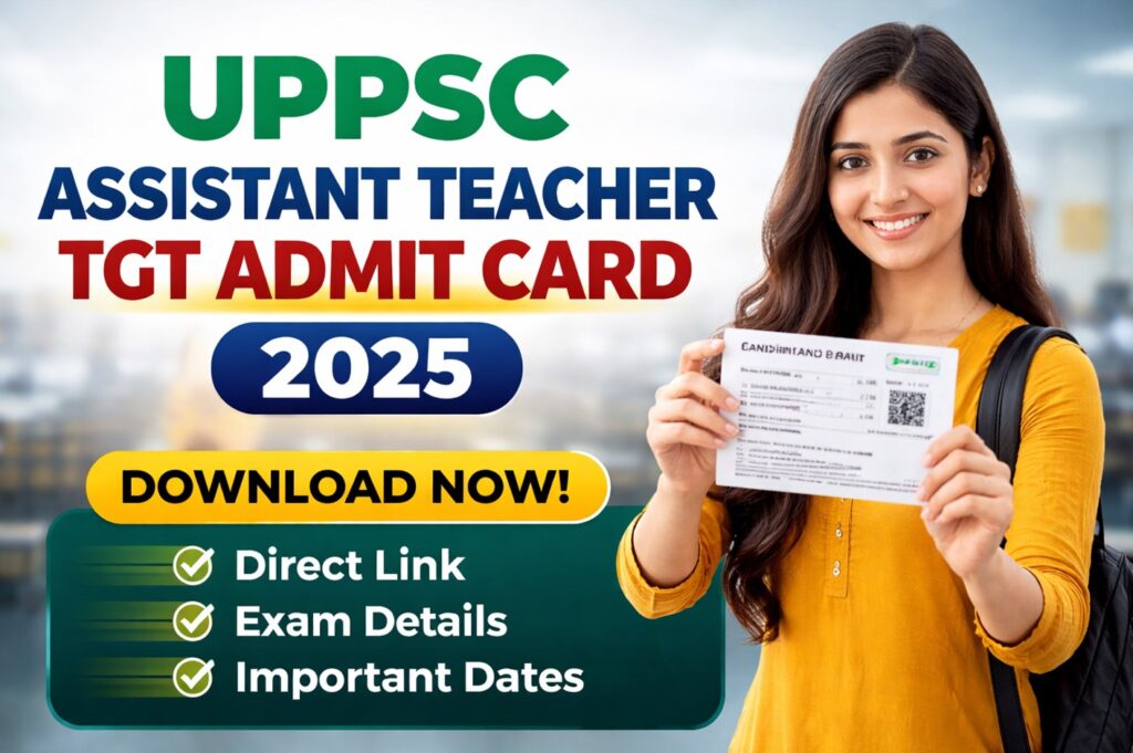 UPPSC Assistant Teacher TGT Admit Card 2025 download for pre examination