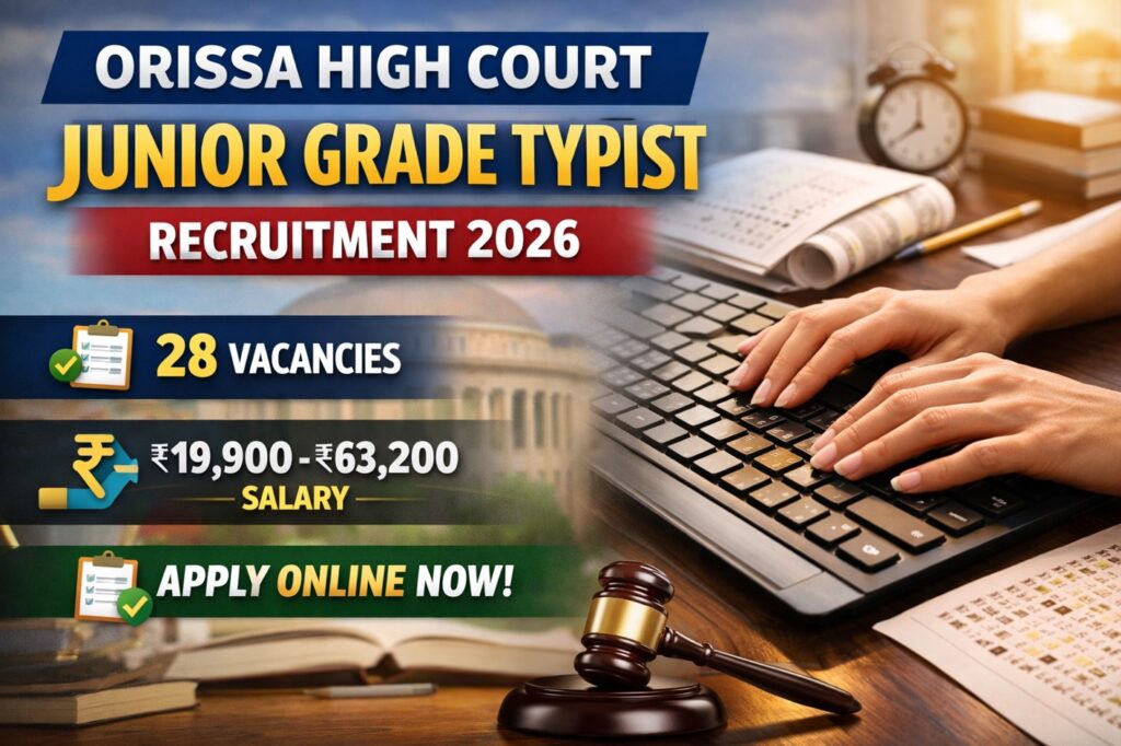 Orissa High Court Junior Grade Typist Recruitment 2026 – Apply Online for 28 Data Entry Operator Posts