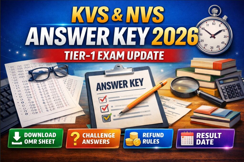 KVS NVS Answer Key 2026 Tier 1 – Download OMR Sheet, Challenge Answers, Result Update