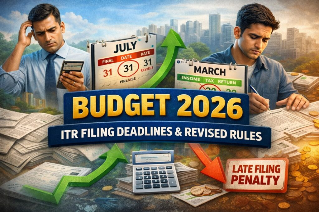 Budget 2026 ITR filing deadlines with revised return date extended to March 31 and penalty rules explained