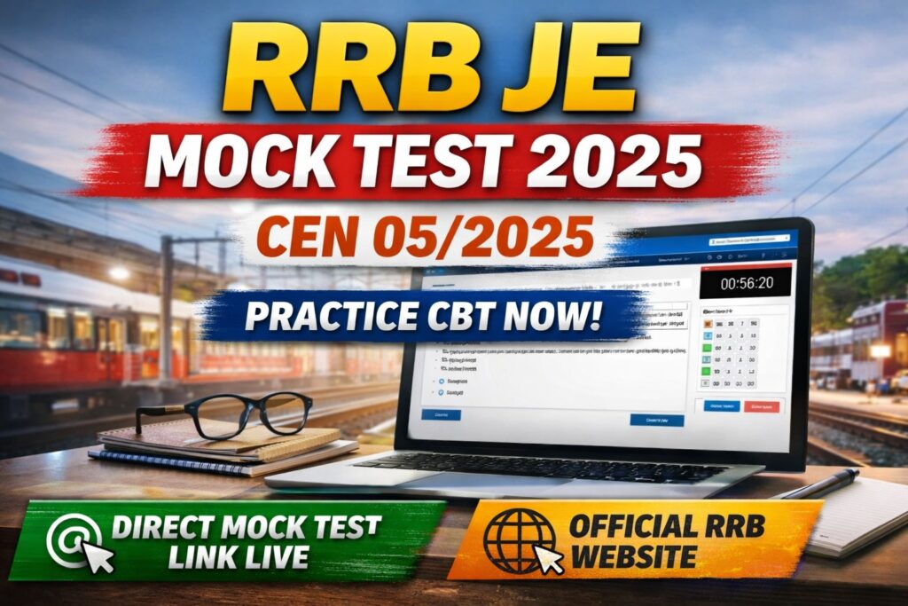 RRB JE Mock Test 2025 official link live for CEN 05/2025 CBT practice exam