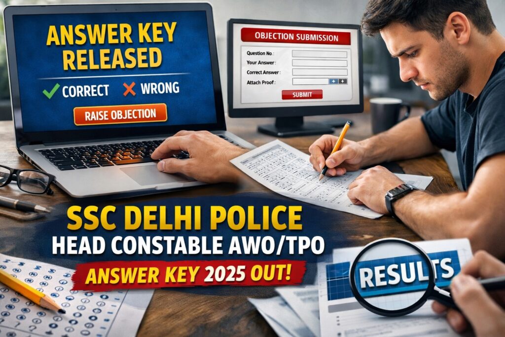 SSC Delhi Police Head Constable AWO TPO Answer Key 2025 released – check response sheet and raise objection online