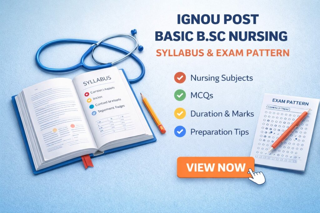 IGNOU Post Basic B.Sc Nursing Syllabus 2026 and exam pattern for PB Nursing entrance test