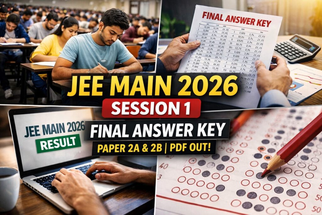 JEE Main 2026 Session 1 Final Answer Key Paper 2A and 2B PDF Released
