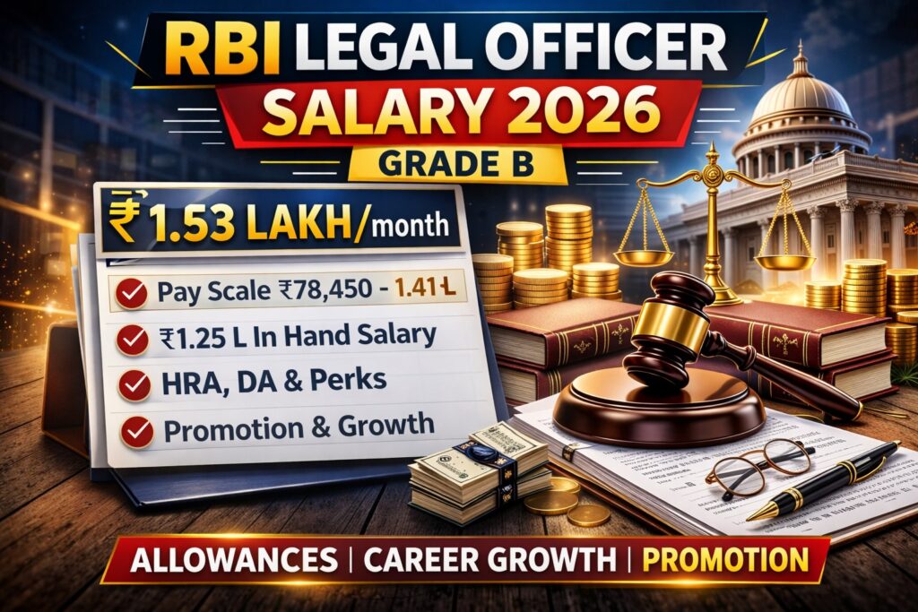 RBI Legal Officer Salary 2026 Grade B In Hand Pay 1.53 Lakh Per Month