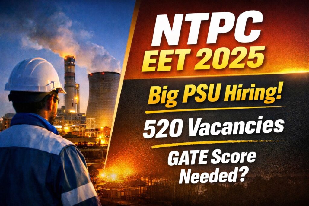 NTPC EET 2025 recruitment through GATE 2025 with 520 engineering vacancies