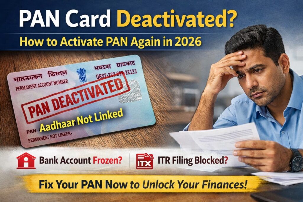 PAN Card deactivated – how to activate PAN again in 2026 to fix bank account and ITR issues