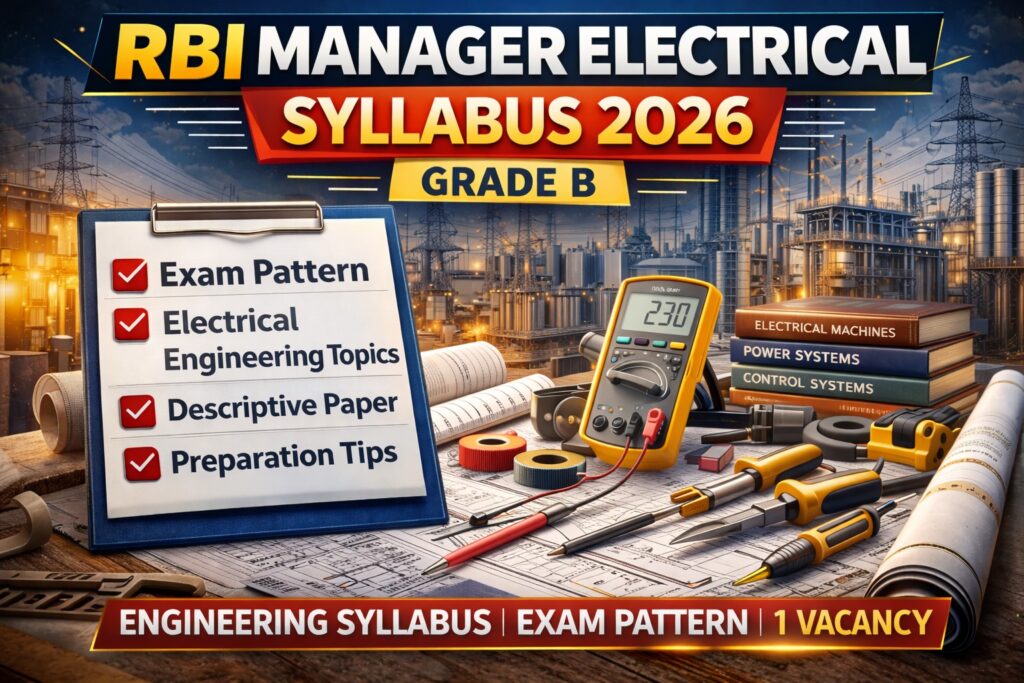 RBI Manager Electrical Syllabus 2026 Grade B Exam Pattern Electrical Engineering Topics 1 Vacancy