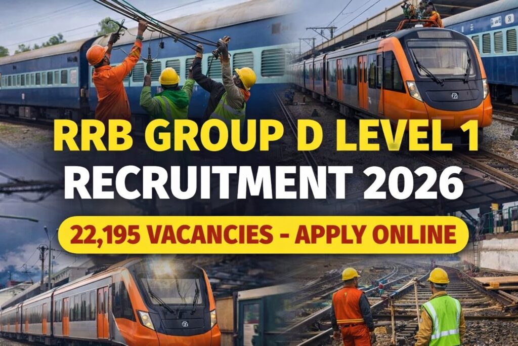 RRB Group D Level 1 Recruitment 2026 apply online for 22195 vacancies