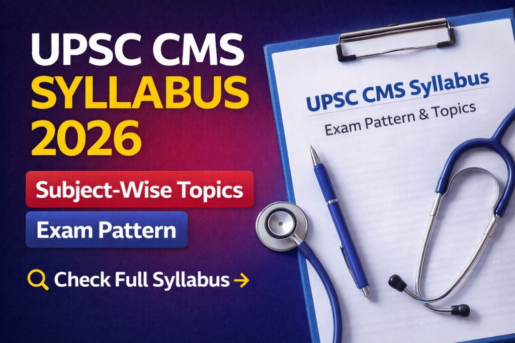 UPSC CMS syllabus 2026 subject wise topics and exam pattern