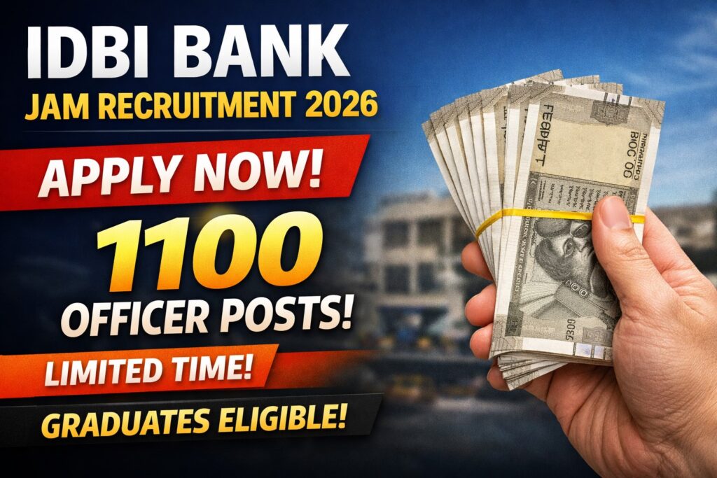 IDBI Bank JAM Recruitment 2026 apply online for junior assistant manager grade O posts