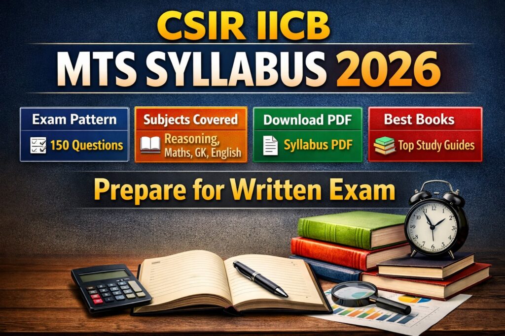 CSIR IICB MTS syllabus 2026 exam pattern and subject wise syllabus for written exam